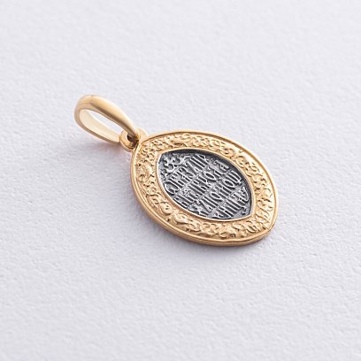 Срібна ладанка з чорнінням і позолотою 131808 №5