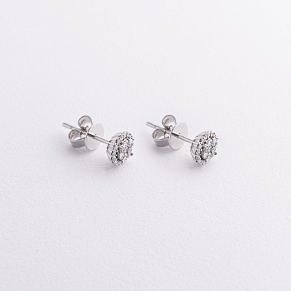 Золоті сережки - пусети з діамантами сб0635ca №2