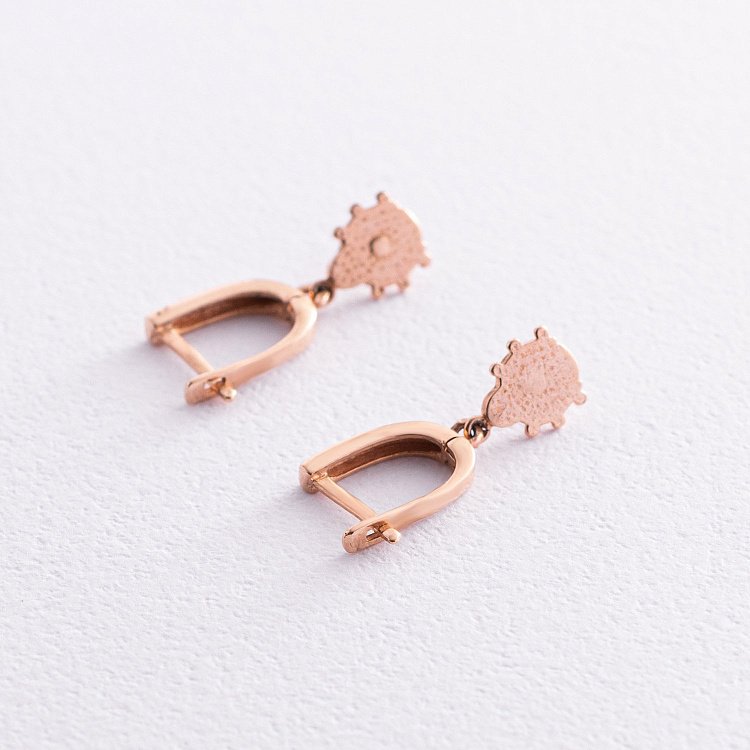 Детские золотые серьги "Божьи коровки" с04794 от ювелирного магазина Оникс - 2