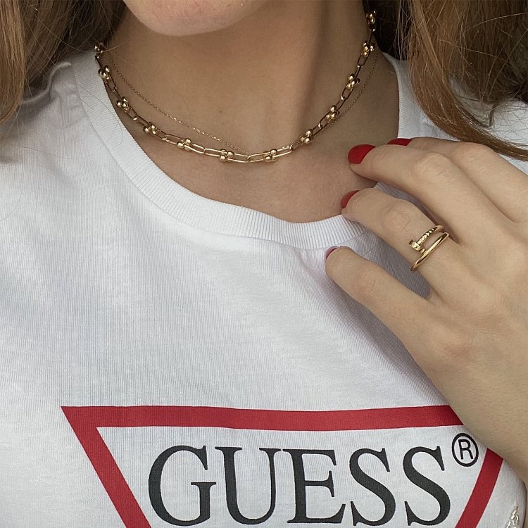 Колье "Фантазия" в желтом золоте кол01878 от ювелирного магазина Оникс - 5