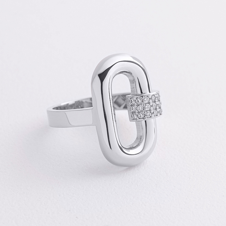 Кольцо "Alice" в белом золоте (фианиты) к08374 от ювелирного магазина Оникс