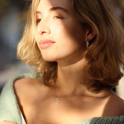 Срібне кольє "Круг" 18907 №6