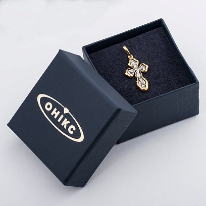 Серебряный крестик "Распятие. Спаси и Сохрани" 131970 №5