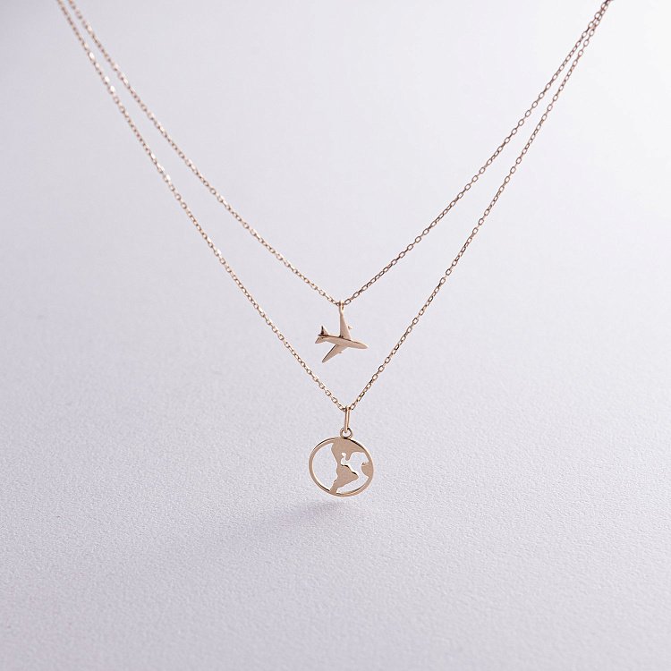 Кольє в жовтому золоті "Навколосвітня подорож" кол01685 від ювелірного магазину Онікс - 7