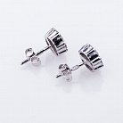 Срібні сережки-пусети з фіанітами 121920 от ювелирного магазина Оникс - 5