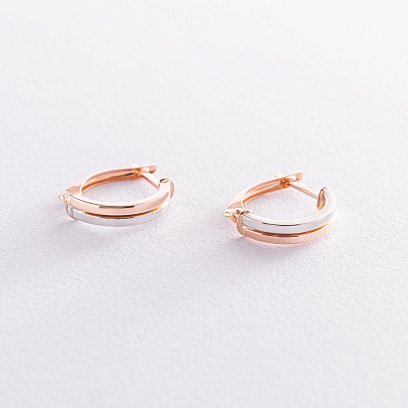 Серьги "Ассоль" из красного и белого золота с06261 №3