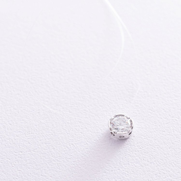 Камушек на леске (фианит в золоте) кол01069 от ювелирного магазина Оникс