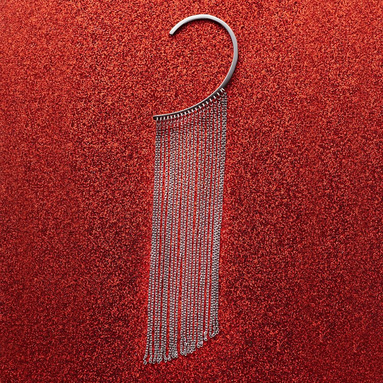 Серьга - каффа "Неповторимость" в белом золоте с07589 от ювелирного магазина Оникс - 27