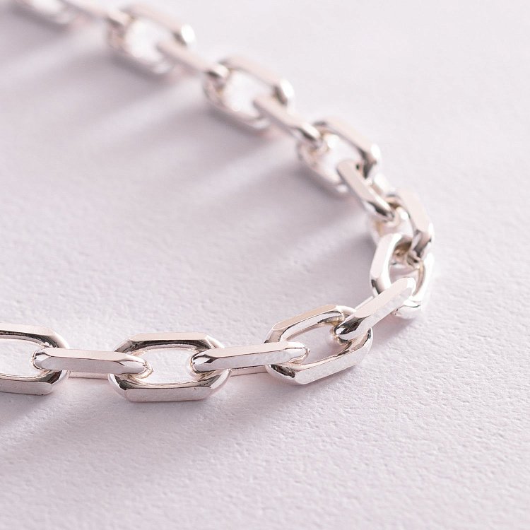 Серебряный браслет на ногу "Челси" с фианитом бс20253 от ювелирного магазина Оникс - 3