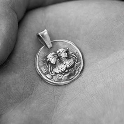 Серебряный кулон "Знак зодиака Близнецы" 133221близнюки №5