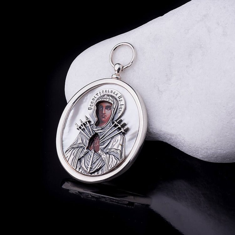 Ікона Божої Матері "Семистрільна" 23413с - 2 Ікона Божої Матері "Семистрільна" 23413с від ювелірного магазину Онікс - 2