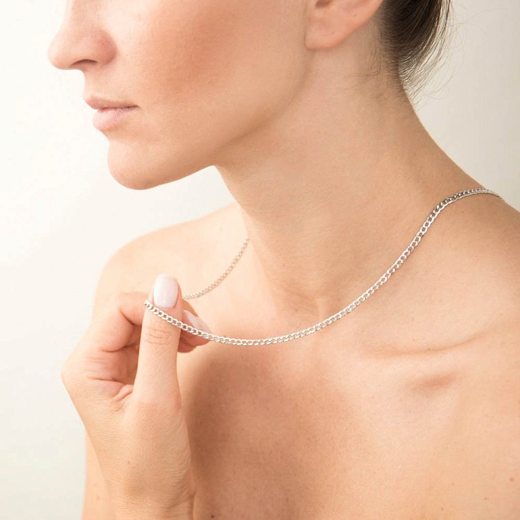 Цепочка из белого золота плетение Панцирное ц00361 от ювелирного магазина Оникс - 2