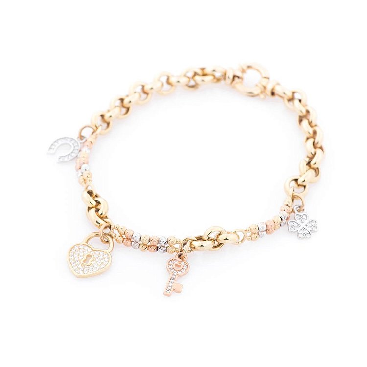 Золотой браслет (фианиты) б02380 от ювелирного магазина Оникс