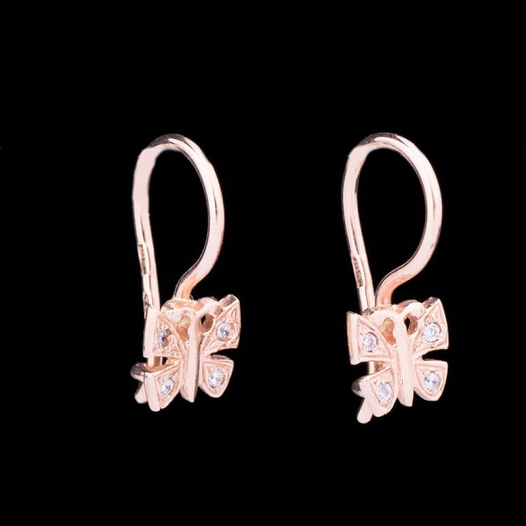 Дитячі золоті сережки "Метелики" с01219 від ювелірного магазину Онікс