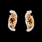 Золоті сережки з діамантами і кварцом жовто-коричневим с313 от ювелирного магазина Оникс