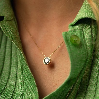 Золотое колье с черными бриллиантами 734513122 №4