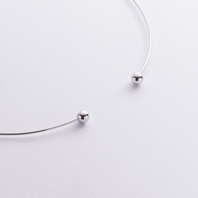 Колье - чокер "Miley" (белое золото) с шариками кол02551 от ювелирного магазина Оникс - 3