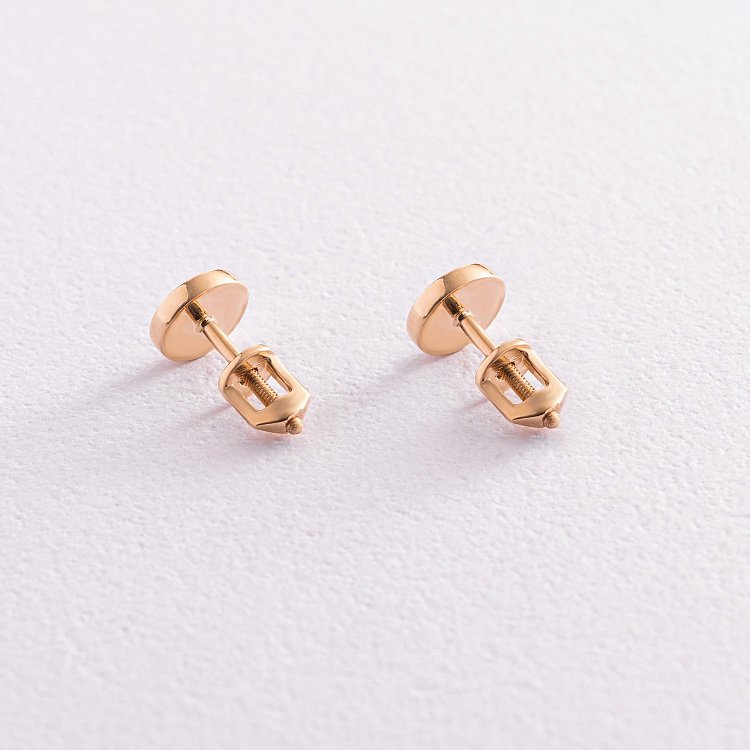 Сережки - пусети "Love" у жовтому золоті с07699 від ювелірного магазину Онікс - 2