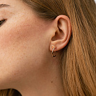 Сережки - пусети "Цвях" у червоному золоті с09180 от ювелирного магазина Оникс - 4