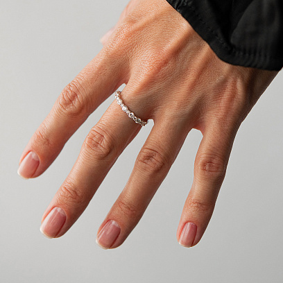 Золота каблучка з діамантами кб0658ca №4