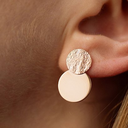 Золотые серьги "Кружочки"  470094 №3