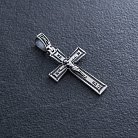 Серебряный крест "Распятие. Спаси и Сохрани" (на укр. языке) кду-18 от ювелирного магазина Оникс