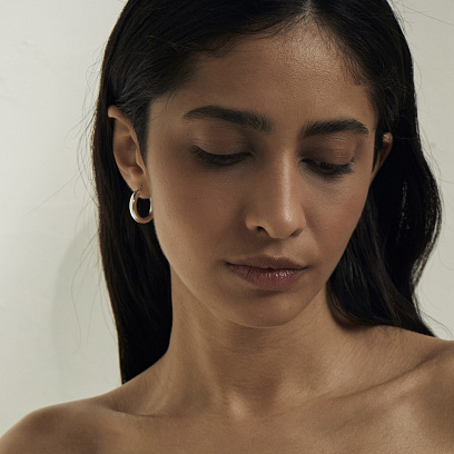 Срібні сережки - кільця 123220 №15