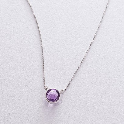Золотое колье с аметистом кол01547