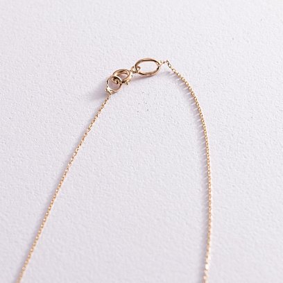 Золотое колье с помолвочным кольцом и сердцем (фианит) кол02466 №5