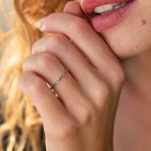 Золотое кольцо с голубыми и желтыми бриллиантами 226931121 от ювелирного магазина Оникс - 1