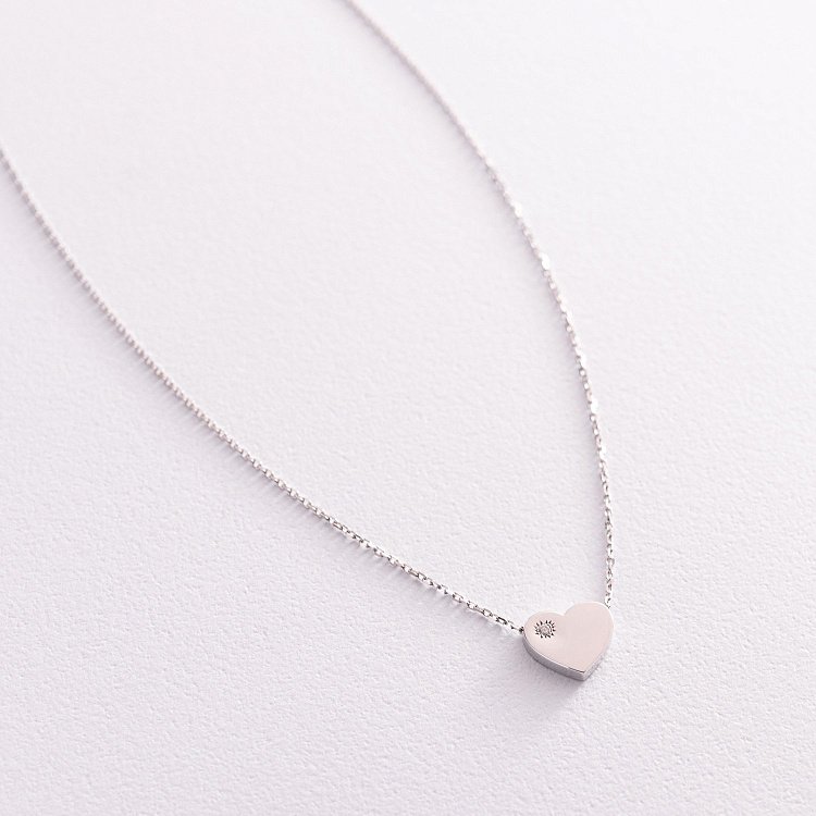 Золоте кольє "Серце" з діамантом колб0062y від ювелірного магазину Онікс - 2