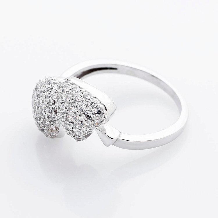 Золота каблучка "Сердечка" (фіаніти) к460 від ювелірного магазину Онікс - 2