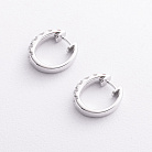 Сережки - кільця в білому золоті (діаманти) сб0655ri от ювелирного магазина Оникс - 1