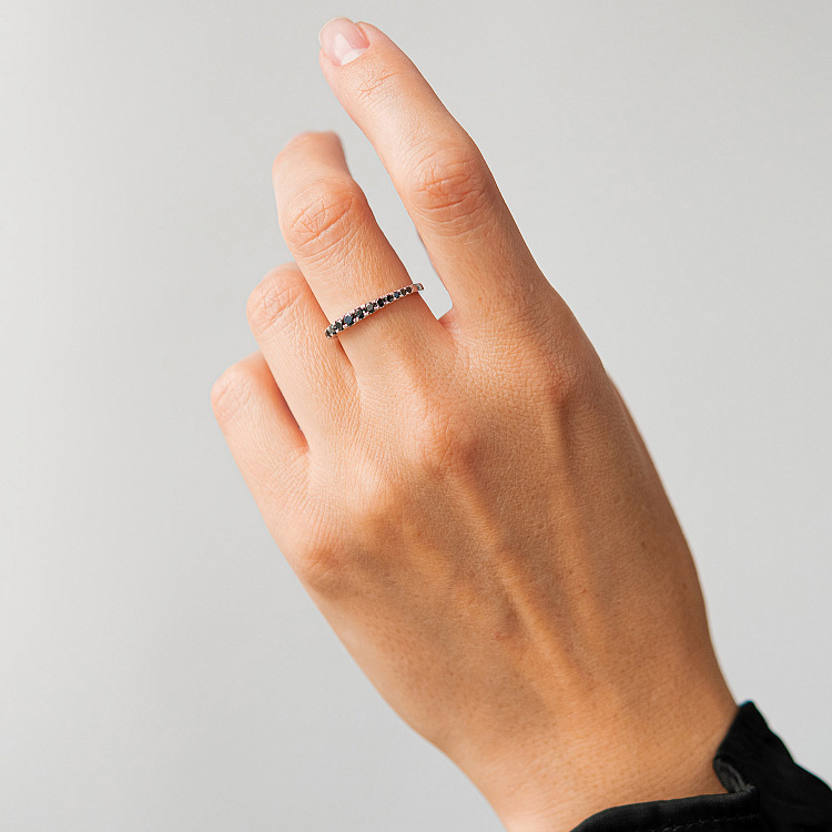 Золотое кольцо с черными бриллиантами кб0657ca от ювелирного магазина Оникс - 2