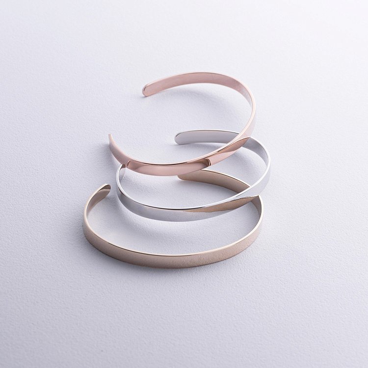 Жорсткий браслет у червоному золоті (можливе гравіювання) б05415 від ювелірного магазину Онікс - 2