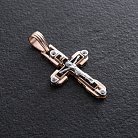 Православный крест "Распятие. Спаси и Сохрани" (эмаль, фианиты) 270070Е от ювелирного магазина Оникс