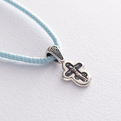 Шелковый шнурок с серебряной застежкой (2 мм) 18738 №3