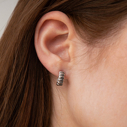 Срібні сережки - пусети "Darcy" 7312 №2