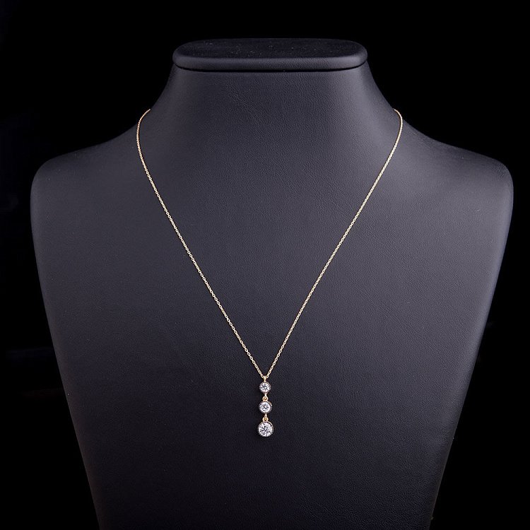 Золотое колье с фианитами кол00766 от ювелирного магазина Оникс - 3