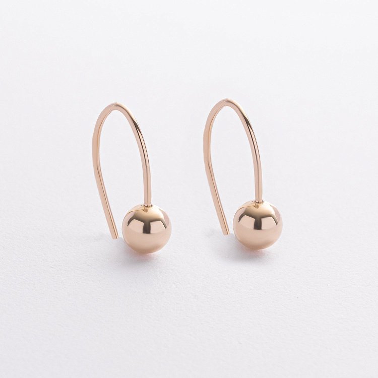 Серьги "Kendall" с шариками (желтое золото) с09340 от ювелирного магазина Оникс
