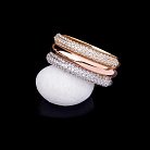 Золотое кольцо с фианитами к02925 от ювелирного магазина Оникс