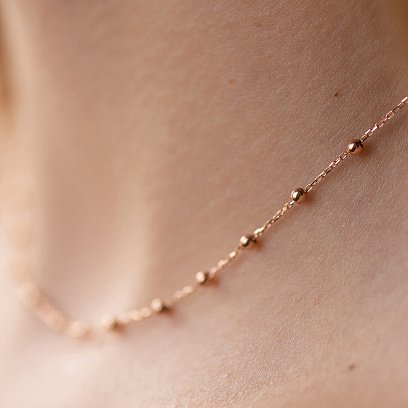 Кольє "Кульки" в червоному золоті кол02011 №6