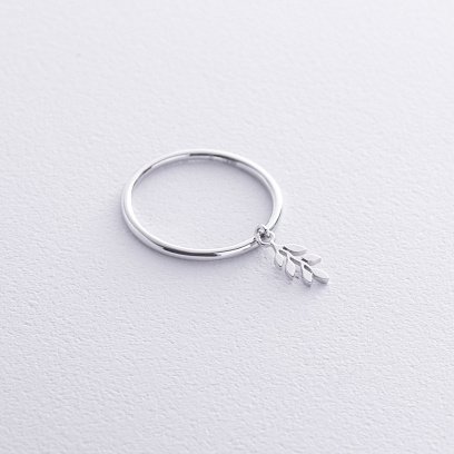 Каблучка "Гілочка" (біле золото) к07967 №5