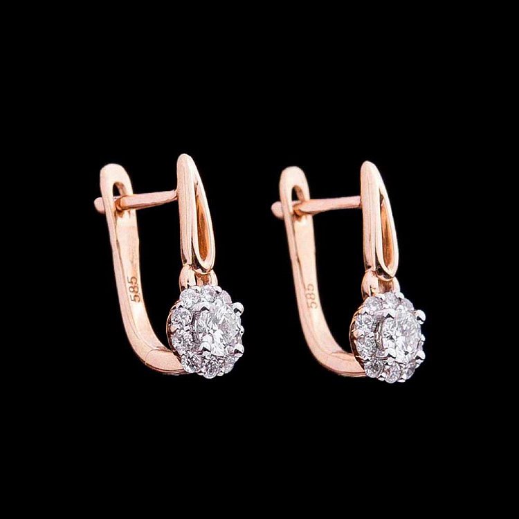 Золотые серьги с бриллиантами сб02772 от ювелирного магазина Оникс