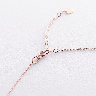 Кольє в червоному золоті з одним фіанітом кол01812 №4