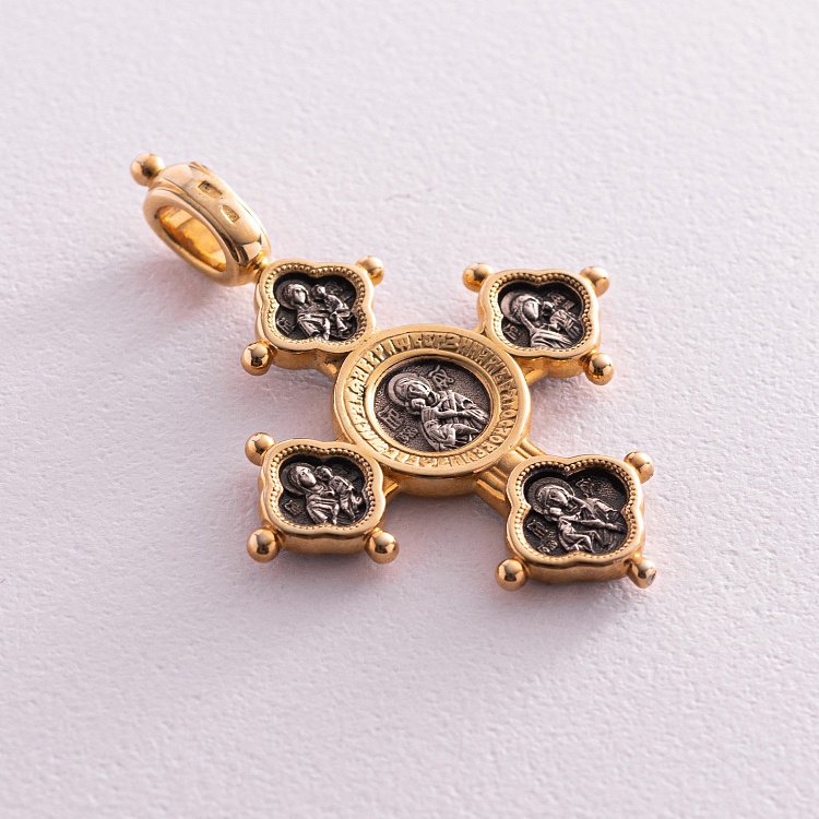 Православний хрест "Господь Вседержитель. Похвала Богородиці" 131641 від ювелірного магазину Онікс - 6