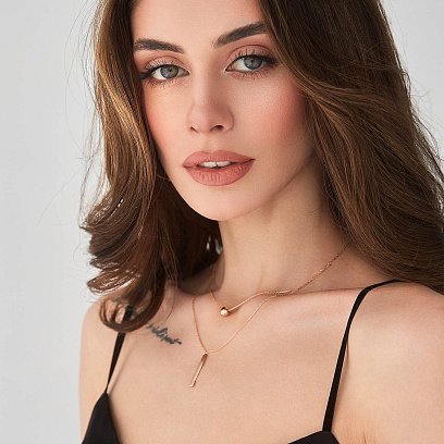 Кольє з кулькою в червоному золоті (можливе гравіювання) кол01718 №2