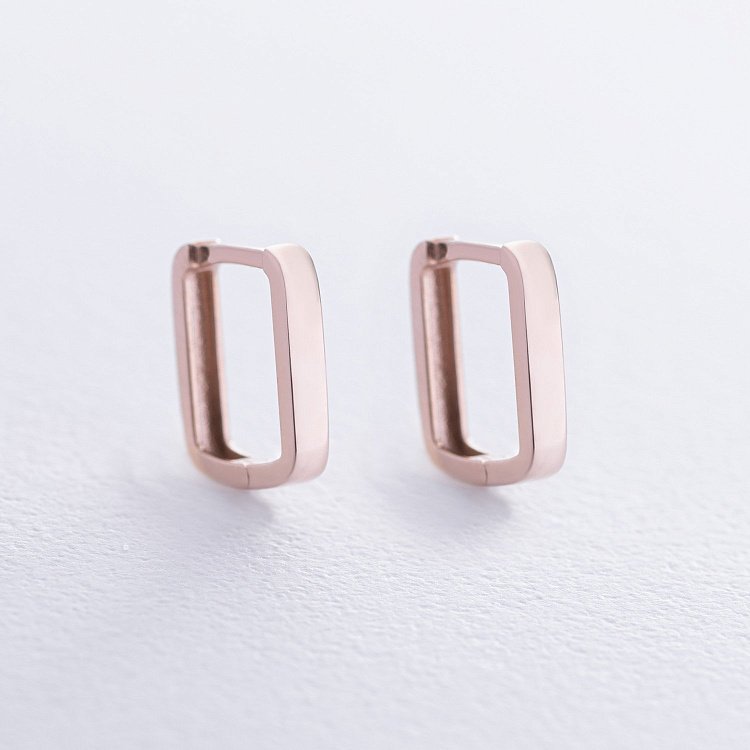 Прямокутні сережки "Lydia" (червоне золото) с08707 від ювелірного магазину Онікс