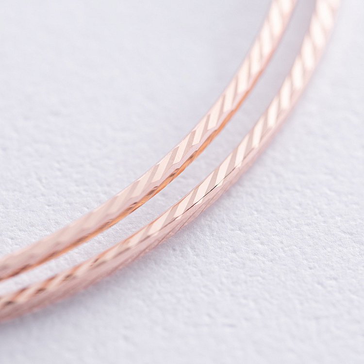 Серьги - кольца в красном золоте с08624 от ювелирного магазина Оникс - 3