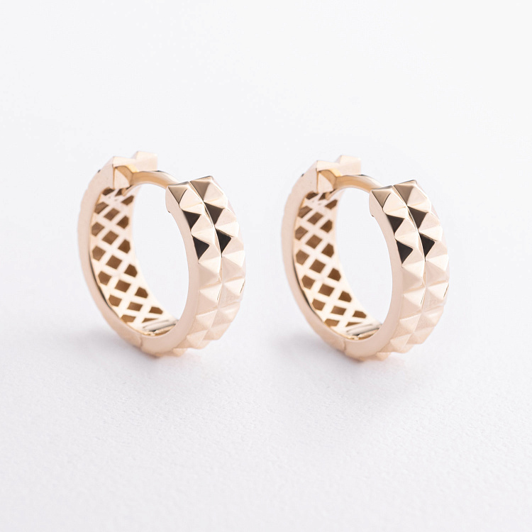 Серьги - кольца в желтом золоте с09659 от ювелирного магазина Оникс